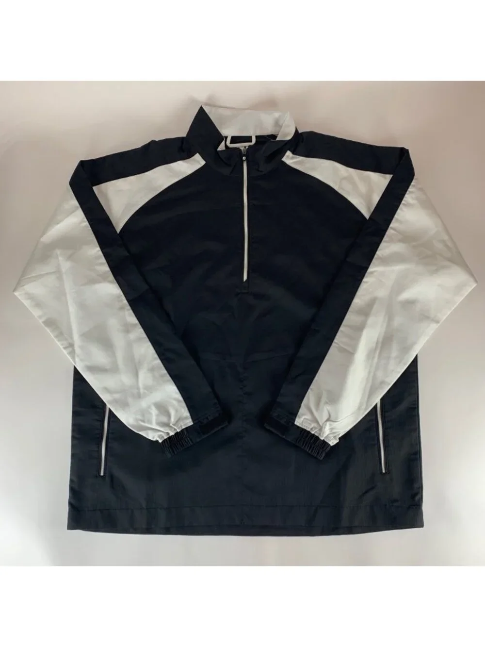 FootJoy Golf Black White Long Sleeve Lightweight Pullover Jacket Mens Large